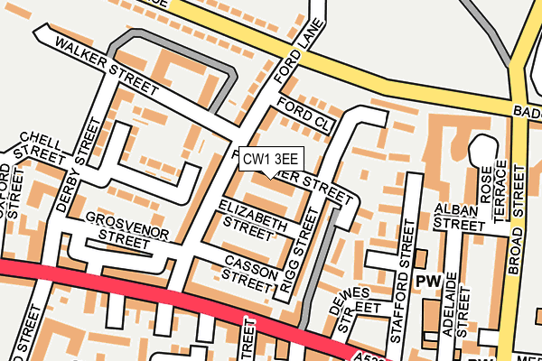 CW1 3EE map - OS OpenMap – Local (Ordnance Survey)