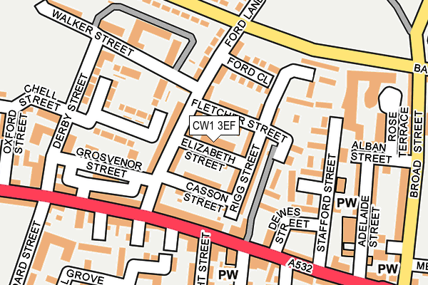 CW1 3EF map - OS OpenMap – Local (Ordnance Survey)