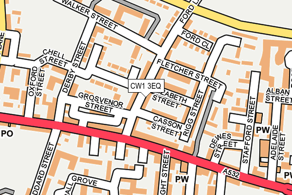 CW1 3EQ map - OS OpenMap – Local (Ordnance Survey)