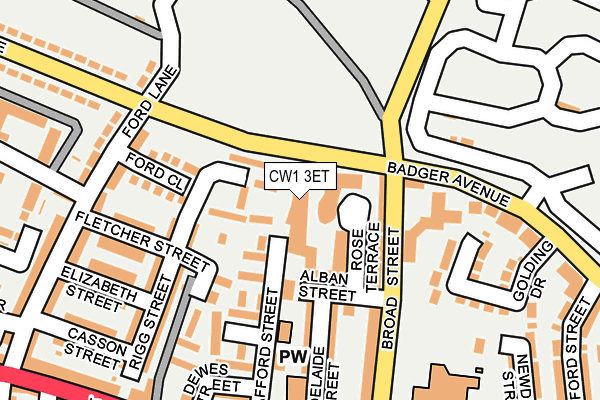 CW1 3ET map - OS OpenMap – Local (Ordnance Survey)