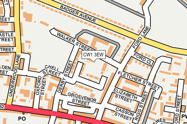 CW1 3EW map - OS OpenMap – Local (Ordnance Survey)