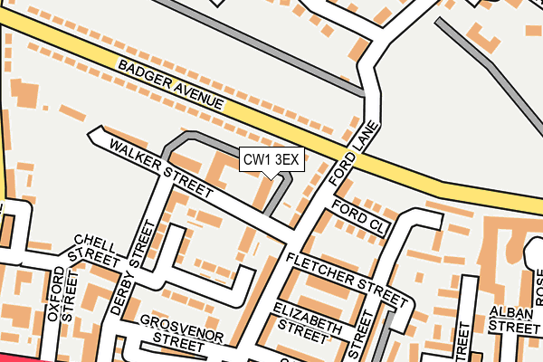 CW1 3EX map - OS OpenMap – Local (Ordnance Survey)