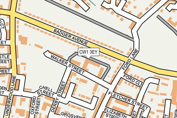 CW1 3EY map - OS OpenMap – Local (Ordnance Survey)