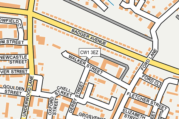 CW1 3EZ map - OS OpenMap – Local (Ordnance Survey)