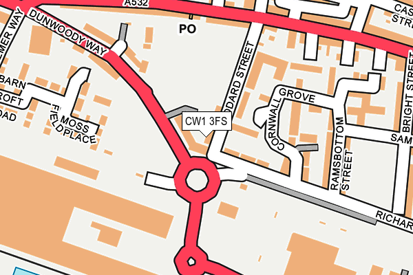 CW1 3FS map - OS OpenMap – Local (Ordnance Survey)