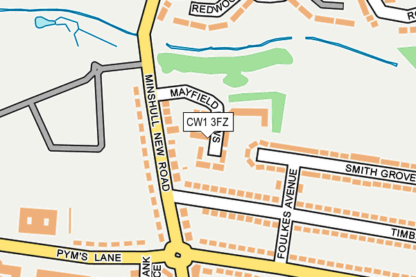 CW1 3FZ map - OS OpenMap – Local (Ordnance Survey)