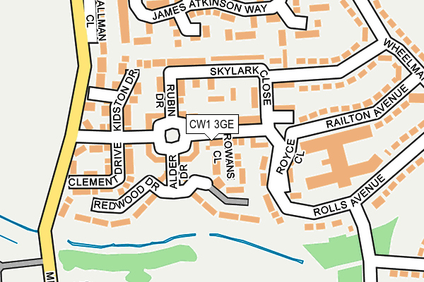 CW1 3GE map - OS OpenMap – Local (Ordnance Survey)
