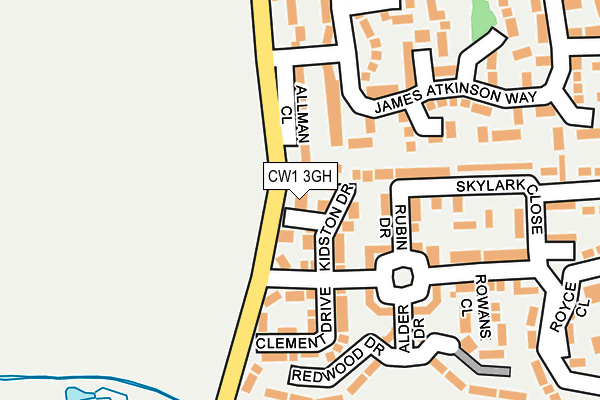 CW1 3GH map - OS OpenMap – Local (Ordnance Survey)