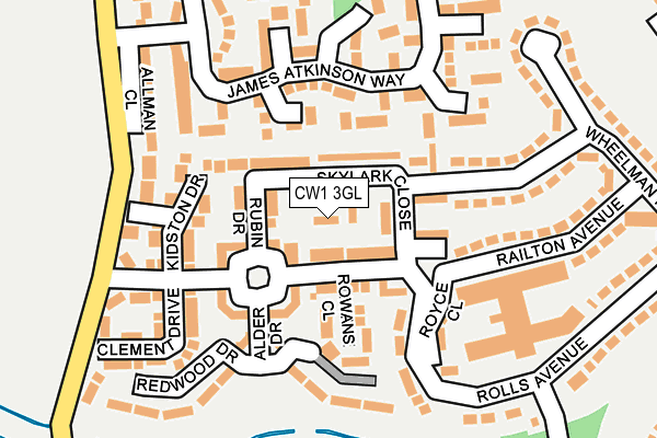 CW1 3GL map - OS OpenMap – Local (Ordnance Survey)