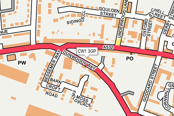 CW1 3GP map - OS OpenMap – Local (Ordnance Survey)