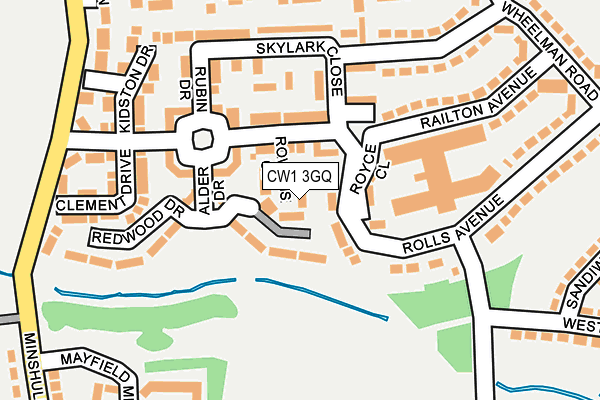 CW1 3GQ map - OS OpenMap – Local (Ordnance Survey)