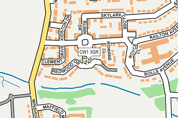 CW1 3GR map - OS OpenMap – Local (Ordnance Survey)