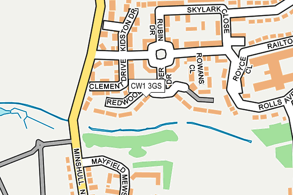 CW1 3GS map - OS OpenMap – Local (Ordnance Survey)