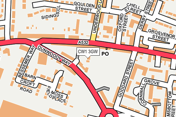 CW1 3GW map - OS OpenMap – Local (Ordnance Survey)