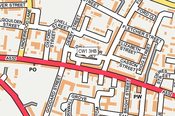 CW1 3HB map - OS OpenMap – Local (Ordnance Survey)