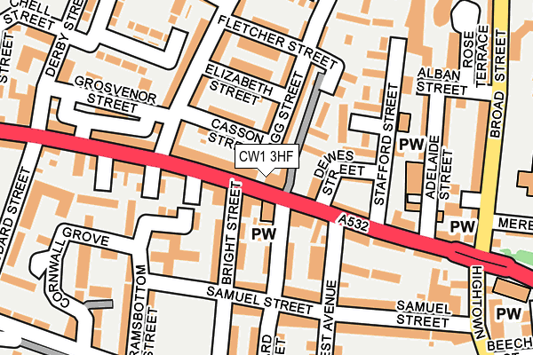 CW1 3HF map - OS OpenMap – Local (Ordnance Survey)