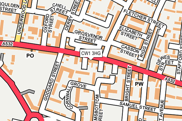 CW1 3HG map - OS OpenMap – Local (Ordnance Survey)