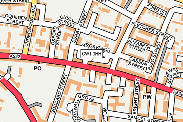 CW1 3HH map - OS OpenMap – Local (Ordnance Survey)