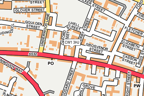 CW1 3HJ map - OS OpenMap – Local (Ordnance Survey)