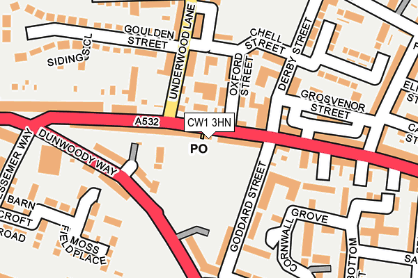 CW1 3HN map - OS OpenMap – Local (Ordnance Survey)