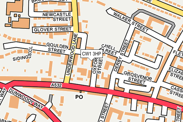 CW1 3HP map - OS OpenMap – Local (Ordnance Survey)