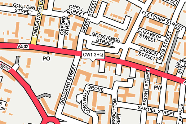 CW1 3HQ map - OS OpenMap – Local (Ordnance Survey)