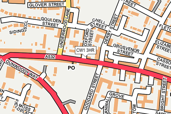 CW1 3HR map - OS OpenMap – Local (Ordnance Survey)