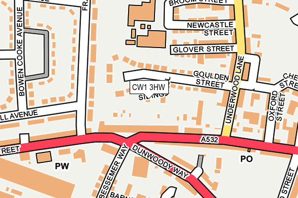 CW1 3HW map - OS OpenMap – Local (Ordnance Survey)