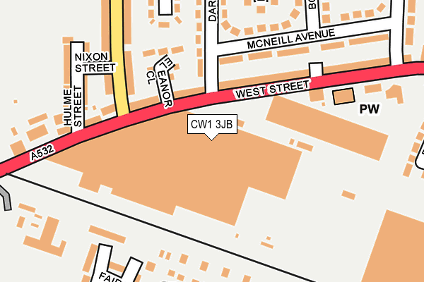 CW1 3JB map - OS OpenMap – Local (Ordnance Survey)