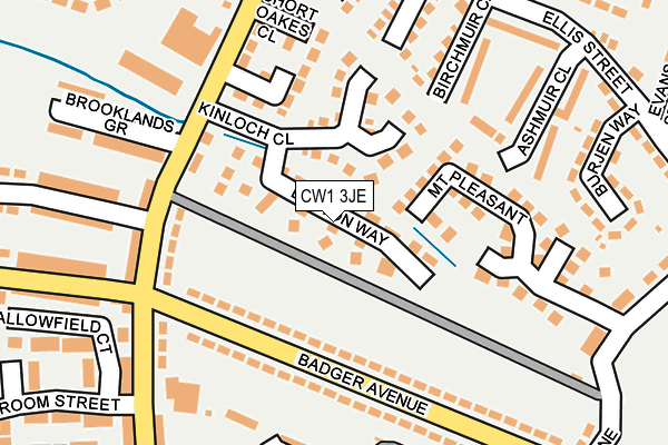 CW1 3JE map - OS OpenMap – Local (Ordnance Survey)