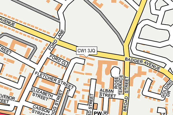 CW1 3JQ map - OS OpenMap – Local (Ordnance Survey)