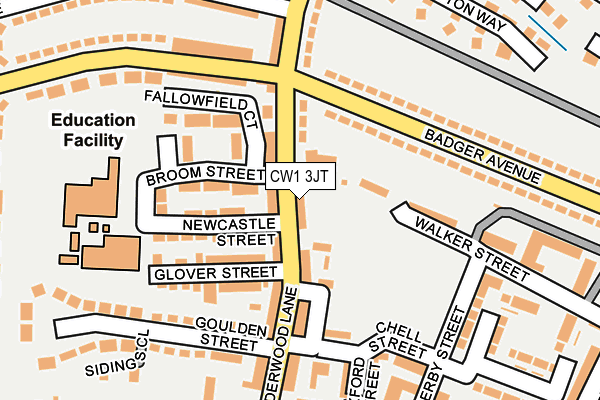 CW1 3JT map - OS OpenMap – Local (Ordnance Survey)