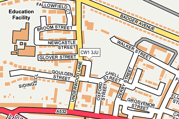 CW1 3JU map - OS OpenMap – Local (Ordnance Survey)