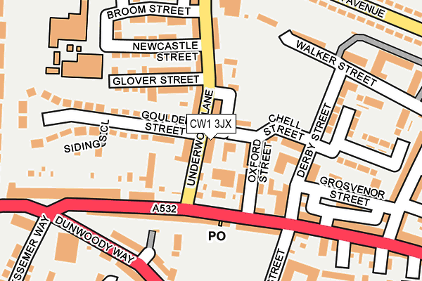 CW1 3JX map - OS OpenMap – Local (Ordnance Survey)