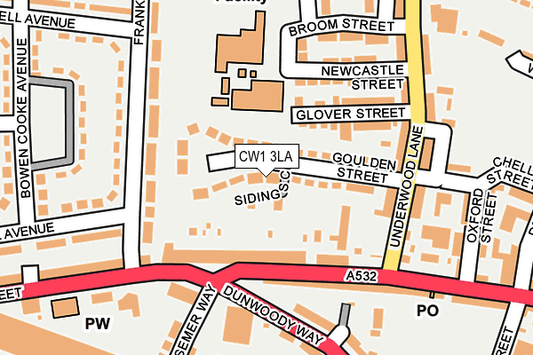 CW1 3LA map - OS OpenMap – Local (Ordnance Survey)