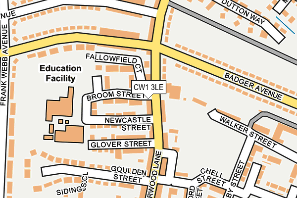 CW1 3LE map - OS OpenMap – Local (Ordnance Survey)