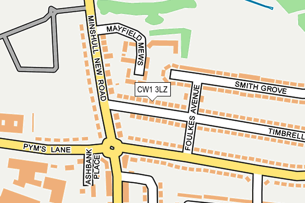 CW1 3LZ map - OS OpenMap – Local (Ordnance Survey)