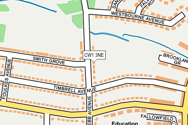 CW1 3NE map - OS OpenMap – Local (Ordnance Survey)