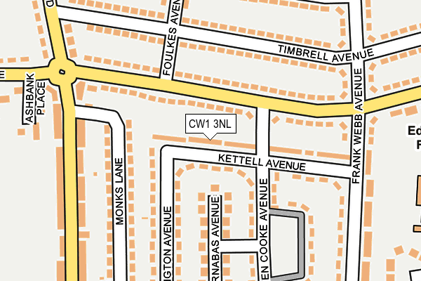 CW1 3NL map - OS OpenMap – Local (Ordnance Survey)