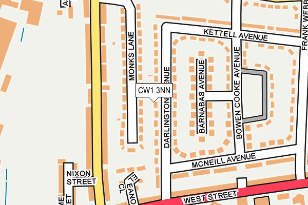 CW1 3NN map - OS OpenMap – Local (Ordnance Survey)