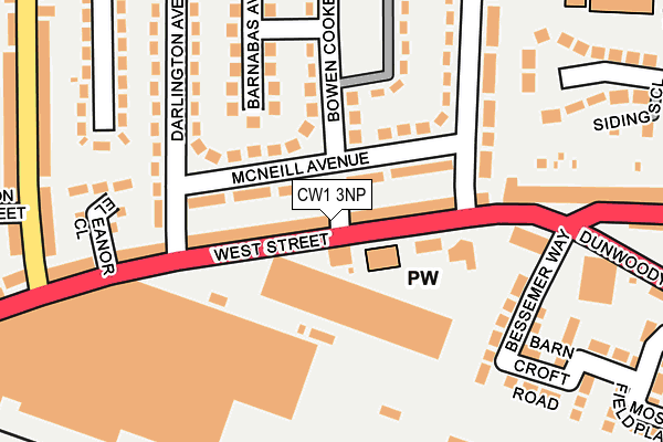 CW1 3NP map - OS OpenMap – Local (Ordnance Survey)