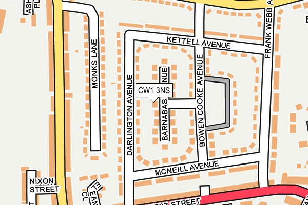 CW1 3NS map - OS OpenMap – Local (Ordnance Survey)