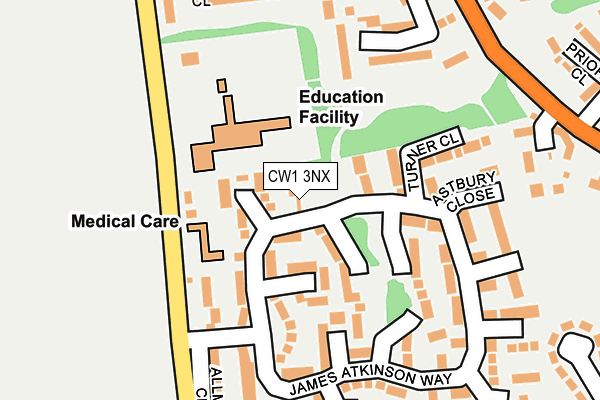 CW1 3NX map - OS OpenMap – Local (Ordnance Survey)