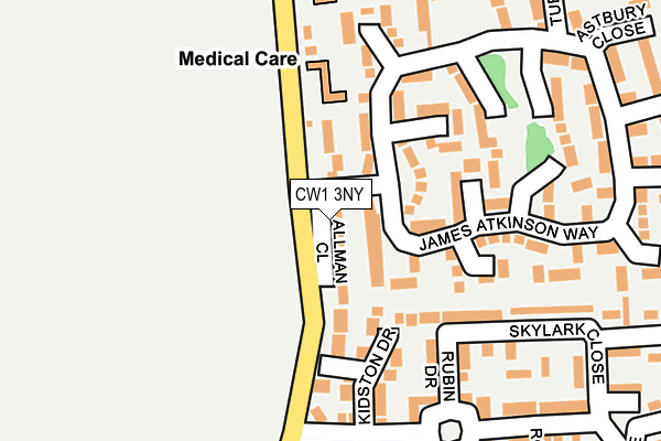 CW1 3NY map - OS OpenMap – Local (Ordnance Survey)
