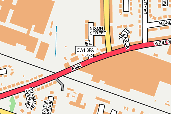 CW1 3PA map - OS OpenMap – Local (Ordnance Survey)