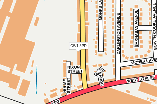 CW1 3PD map - OS OpenMap – Local (Ordnance Survey)