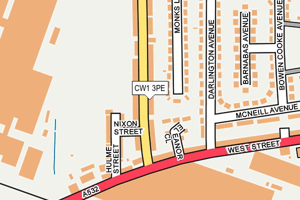 CW1 3PE map - OS OpenMap – Local (Ordnance Survey)