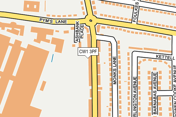 CW1 3PF map - OS OpenMap – Local (Ordnance Survey)