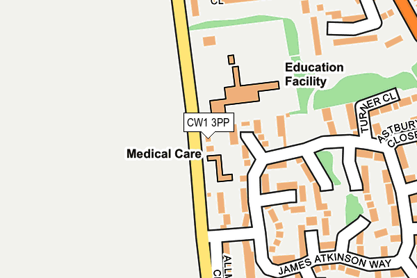 CW1 3PP map - OS OpenMap – Local (Ordnance Survey)