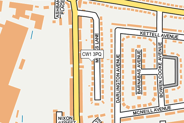 CW1 3PQ map - OS OpenMap – Local (Ordnance Survey)